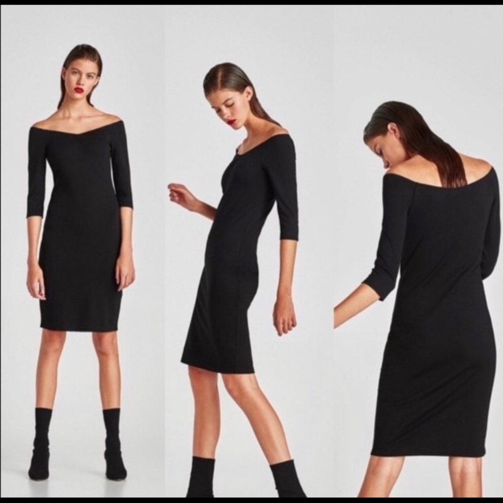 ZARA Dress.  Off shoulder  colour grey